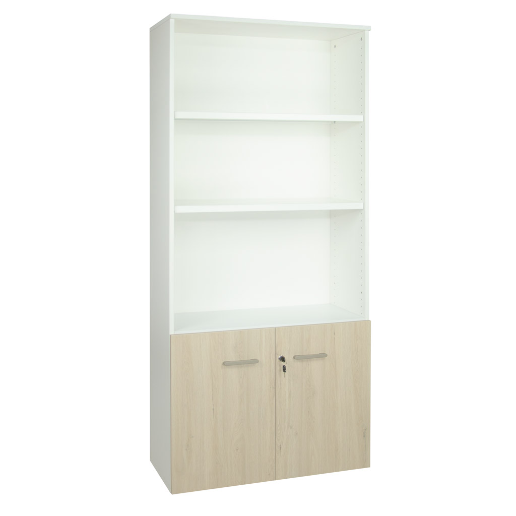 Armario librería alto con puertas bajas tapa 19 mm.