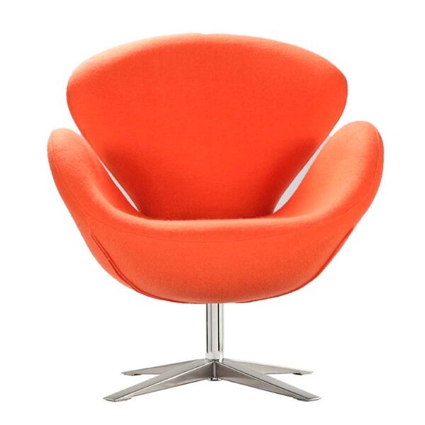 Vista frontal sillón lugo cachemir naranja