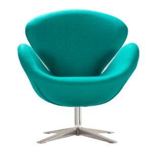 Vista frontal sillón lugo cachemir turquesa