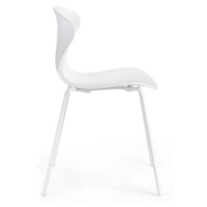 vista lateral silla Surf estructura blanca Asiento y respaldo blanco