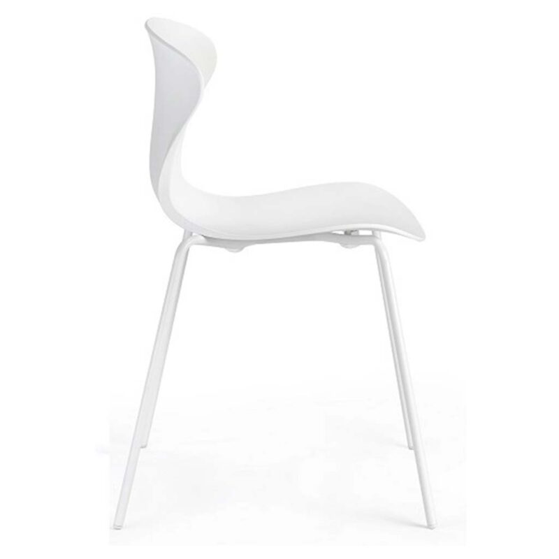 vista lateral silla Surf estructura blanca Asiento y respaldo blanco