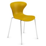 Silla Surf cuatro patas cromadas asiento y respaldo pistacho