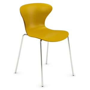 Silla Surf cuatro patas cromadas asiento y respaldo pistacho