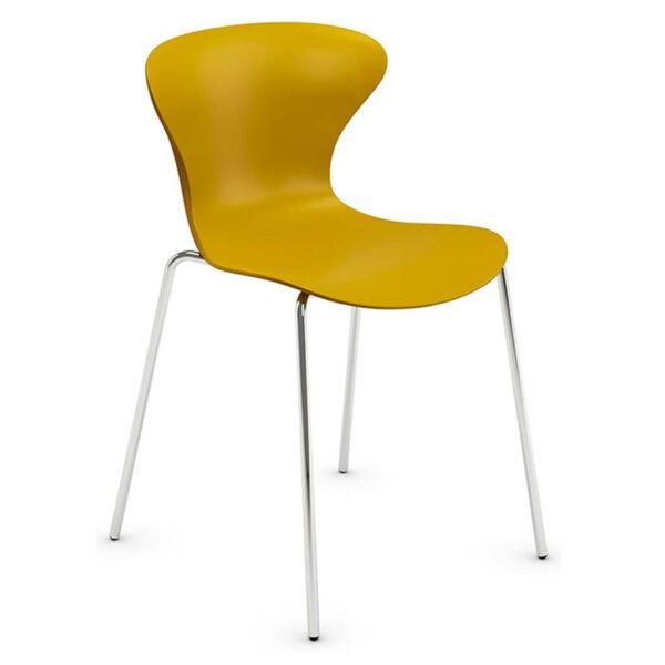 Silla Surf cuatro patas cromadas asiento y respaldo pistacho