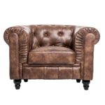 Sillón chester una plaza cuero viejo