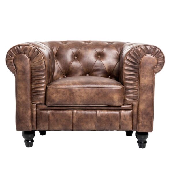 Sillón chester una plaza cuero viejo