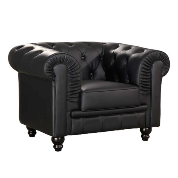 Sillón chester una plaza similpiel negra