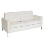 Vista frontal sillon Flor detalle cojines y respaldo blanco