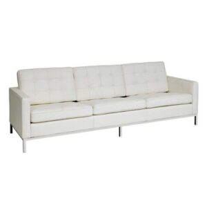 Vista frontal sillon Flor detalle cojines y respaldo blanco