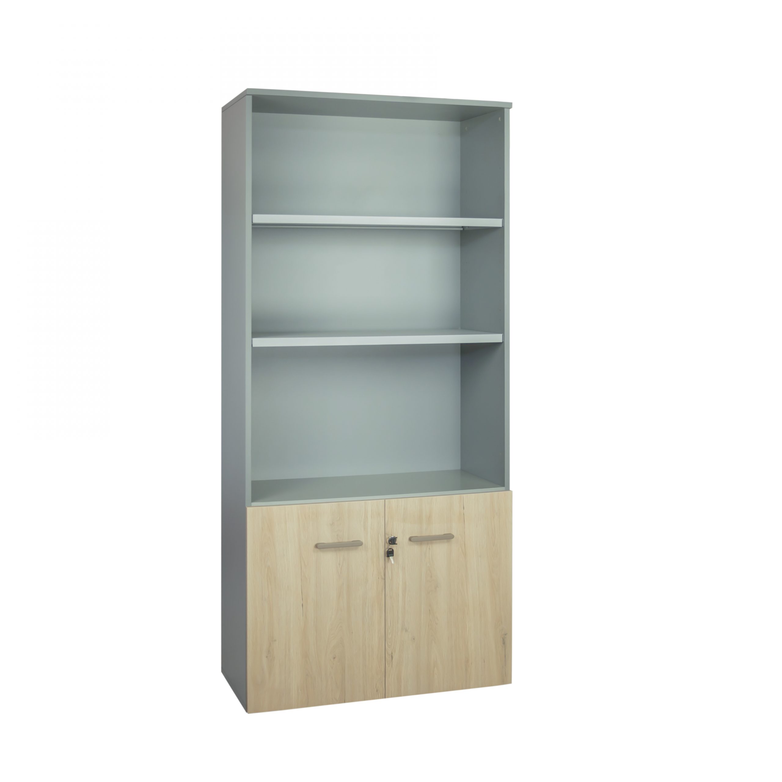 Armario librería alto con puertas bajas tapa 30 mm.