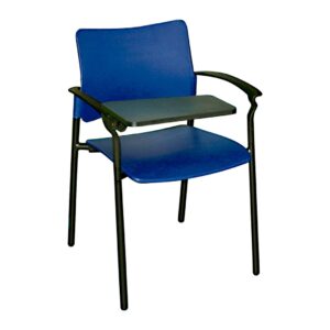 vista frontal silla urban con pala asiento y respaldo plastico azul