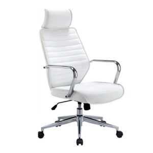 Sillón de dirección Torino tapizado en blanco