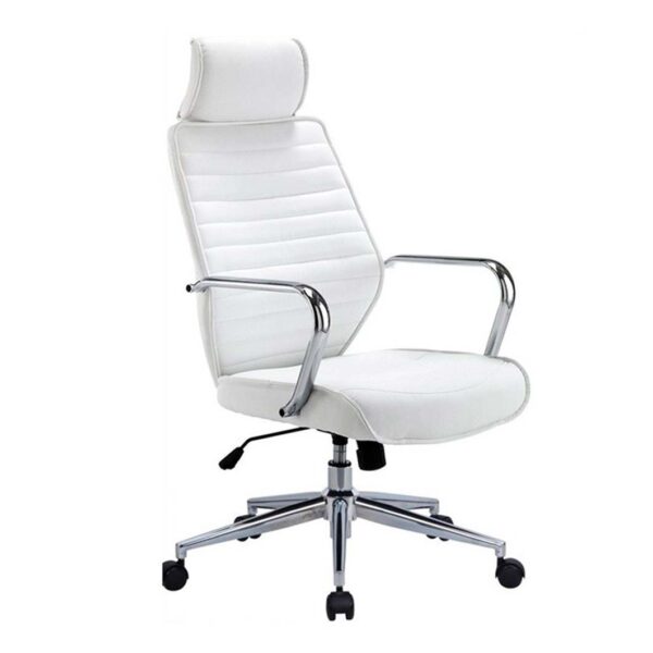 Sillón de dirección Torino tapizado en blanco