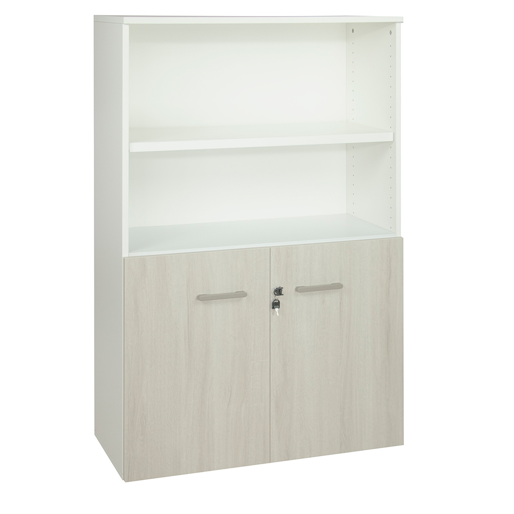 Armario librería alto con puertas bajas tapa 19 mm.