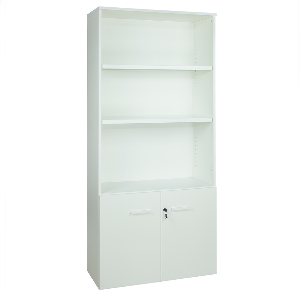 Armario librería alto con puertas bajas tapa 19 mm.