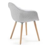 Vista trasera sillón multiusos modelo Kenia tapizado en lana gris claro