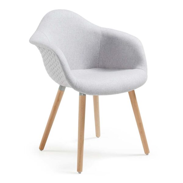 Sillón multiusos modelo Kenia tapizado en lana gris claro