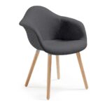 sillon multiusos modelo Kenia tapizado en lana gris oscuro