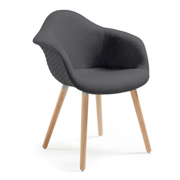 sillon multiusos modelo Kenia tapizado en lana gris oscuro