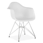 silla monocarcasa blanca varilla cromada