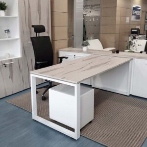 mesa de dirección estructura blanca tablero melamina