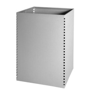 papelera metalica cuadrada gris