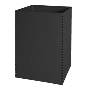 papelera metalica cuadrada negra