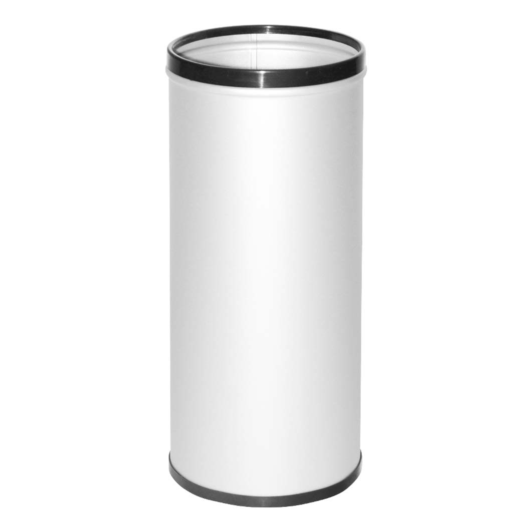 Paragüero Metal Blanco Borde Acero Inox