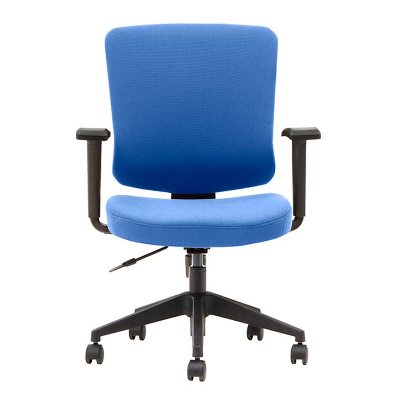 silla con brazos giratoria modelo arnoia toda tapizada azul