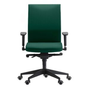 silla giratoria con brazos modelo zen verde