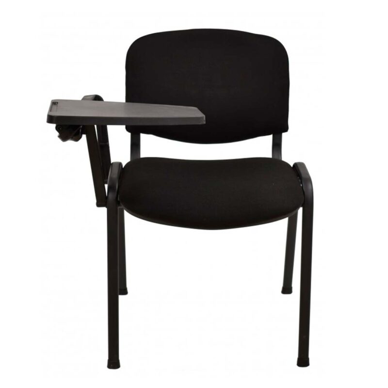 silla tapizada en negro con pala