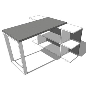 mesa de escritorio con mueble estantería auxiliar