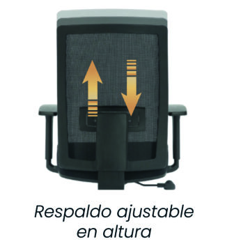 Silla de oficina con respaldo regulable para ayudar a prevenir trastornos musculoesqueléticos derivados del trabajo